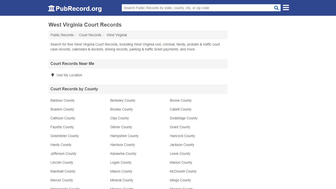 Free West Virginia Court Records - Free Public Records Search