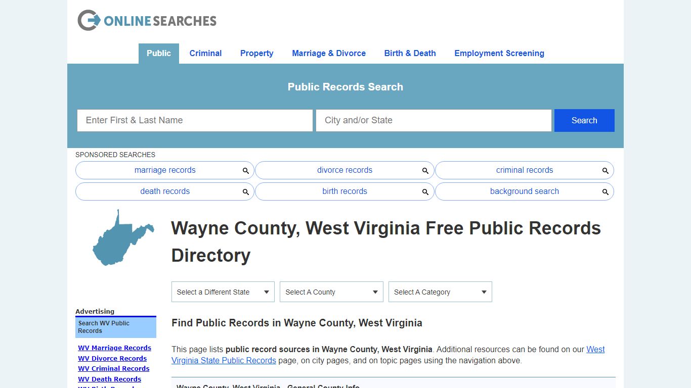 Wayne County, West Virginia Free Public Records Directory
